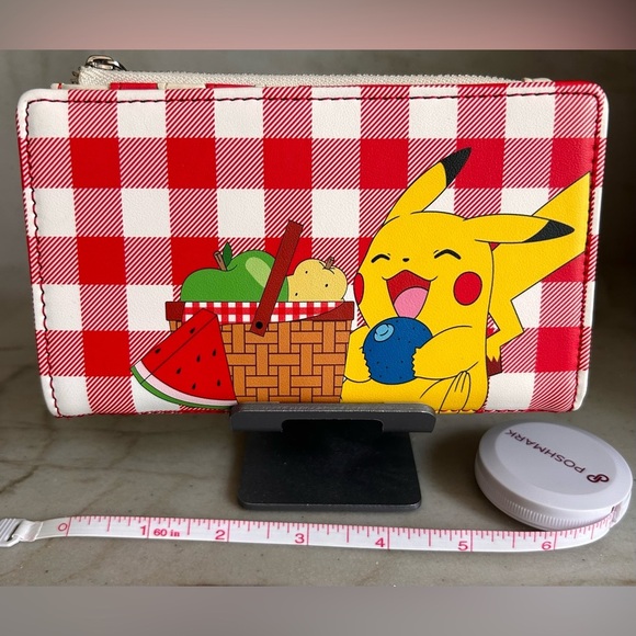 Loungefly Red Checkered Pikachu Picnic Wallet - Picture 8 of 11